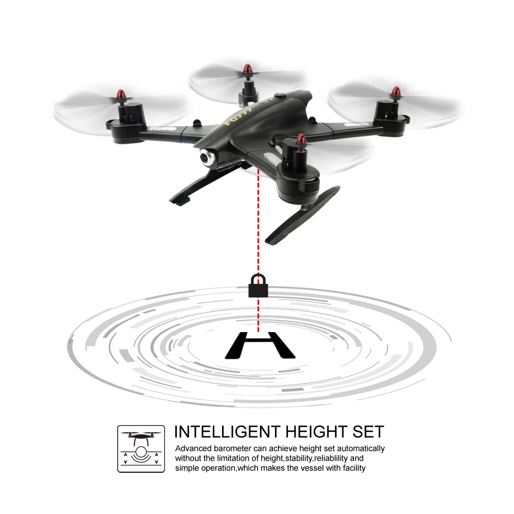 FQ777 FQ02W WIFI FPV Foldable Arm RC Quadcopter with HD Camera Altitude Hold Mode RTF - Black