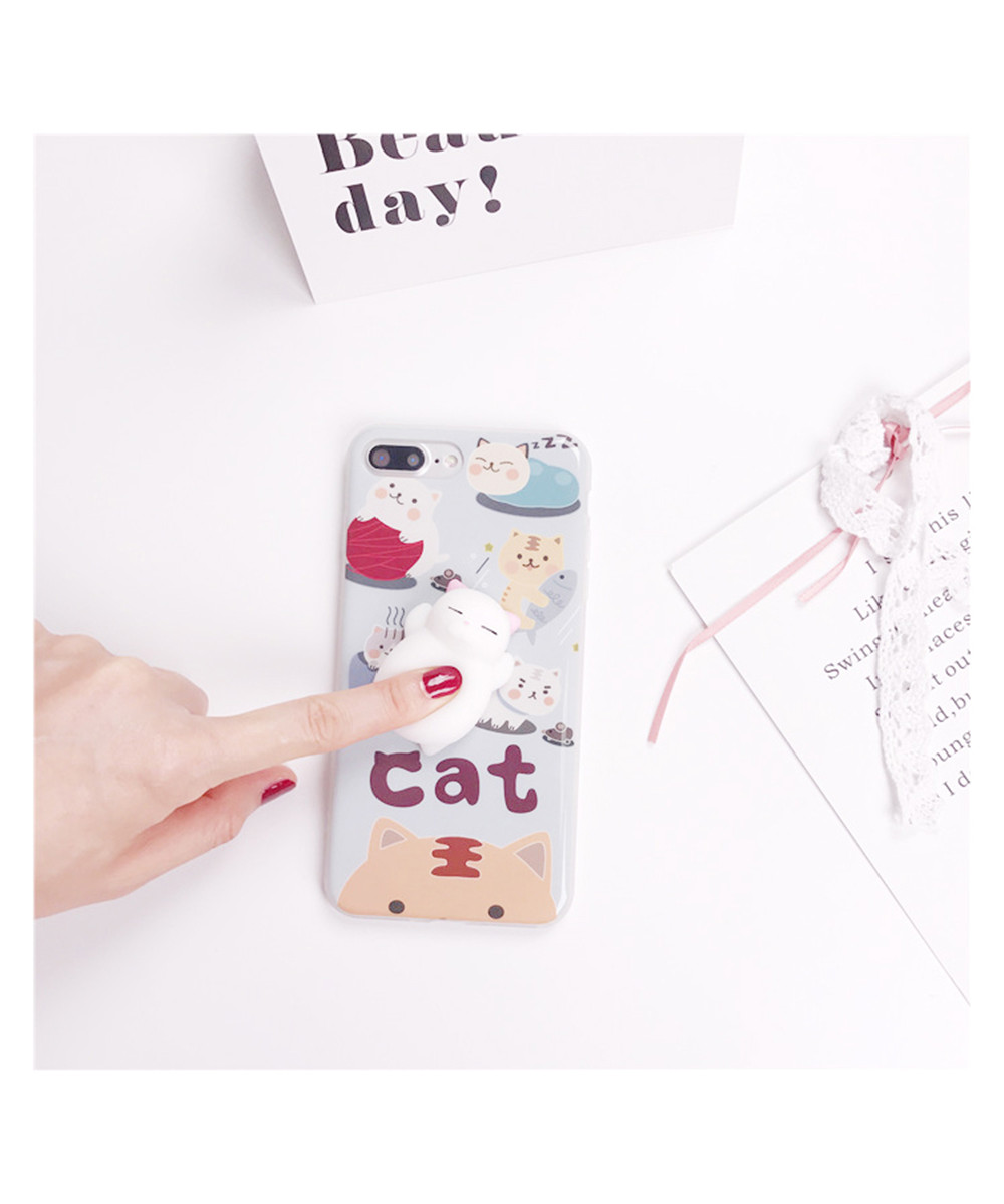 3D Lazy Cat Silicone Case TPU Case For iPhone 7