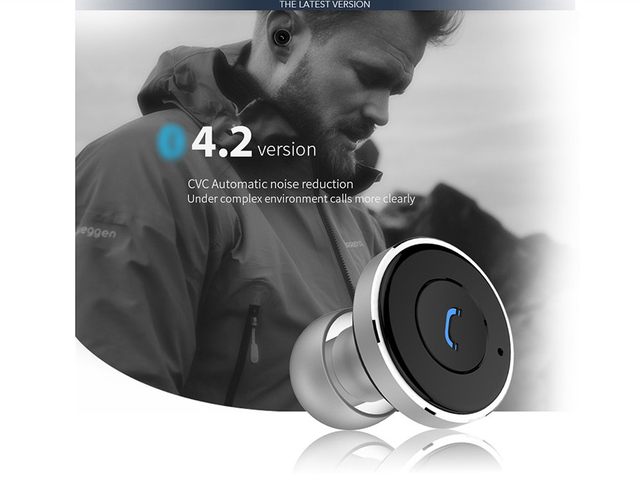Oveve Q21 Wireless Bluetooth Earphone Automatic Charging Connect Two Devices Noise Reduction - Black
