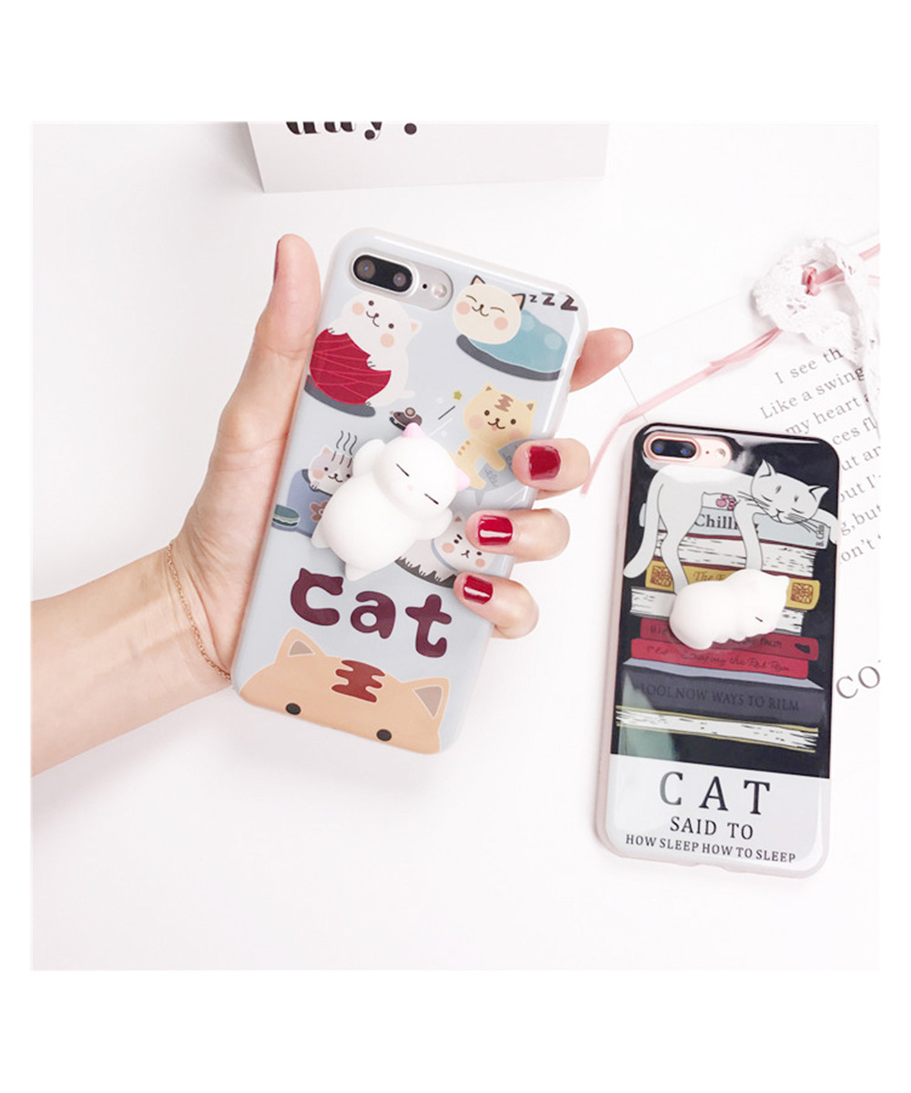 3D Lazy Cat Silicone Case TPU Case For iPhone 7