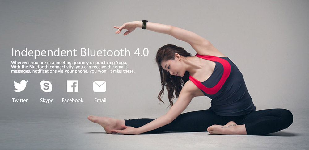 No.1 GS8 Smartwatch Phone MTK2502 Bluetooth 4.0 SIM Card Call Message Reminder Heart Rate Monitor Compatible with Android iOS - Black + Red