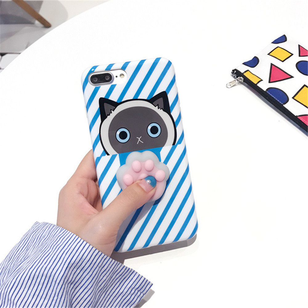 3D Blue Cat Claw Silicone Case TPU Case For iPhone 6 Plus / 6S Plus