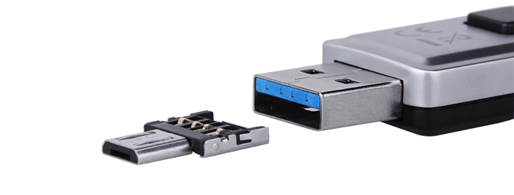 DM USB to Micro USB OTG Compatible Plug and Play Convenient Adapter - SILVER