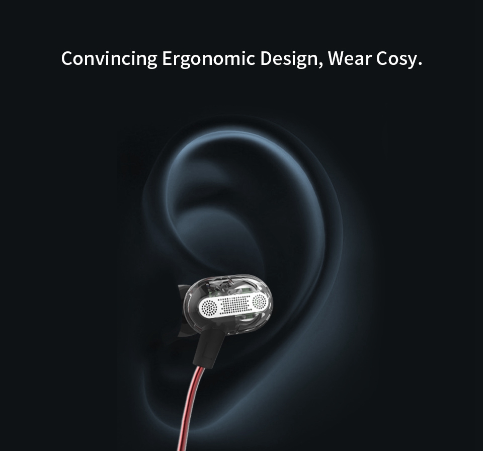 KZ ZSE Headphone with Mic Dual Dynamic Drivers Earphone Noise Isolating HiFi Music Sports Earbuds - Black