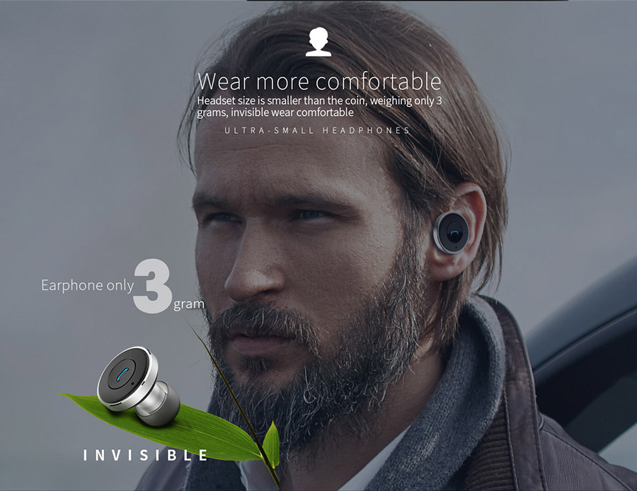 Oveve Q21 Wireless Bluetooth Earphone Automatic Charging Connect Two Devices Noise Reduction - Black