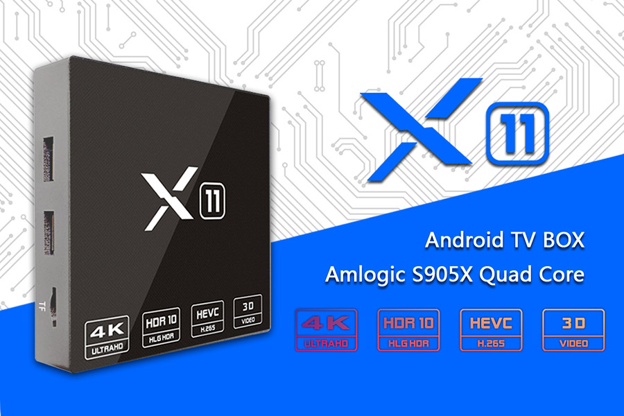 X11 Android 6.0 Marshmallow 4K TV Box Amlogic S905X 2GB/16GB 3D HEVC H.265 Decoding VP9 HDR HDMI2.0