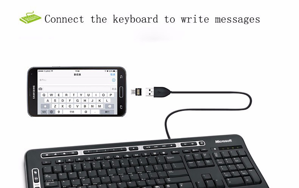 DM USB to Micro USB OTG Compatible Plug and Play Convenient Adapter - SILVER