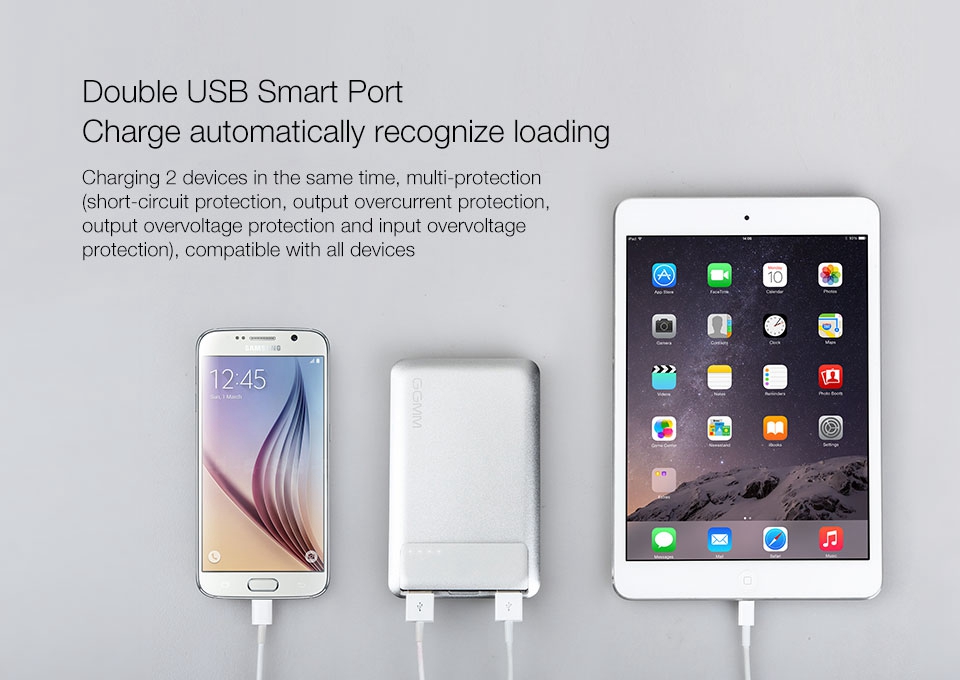 GGMM Streamliner Power Bank PR-6010 6010mAh 2 USB Port with Micro SD Card Reader Function - Silver