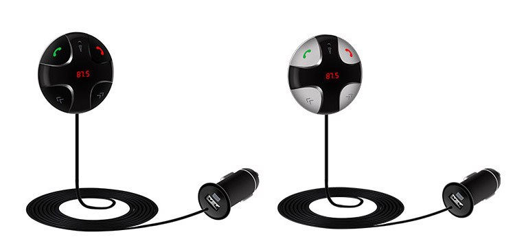 FM29B Bluetooth Handsfree Wireless FM Transmitter Car Kit Mp3 Player A2dp with USB Car Charger TF Card Port - Black