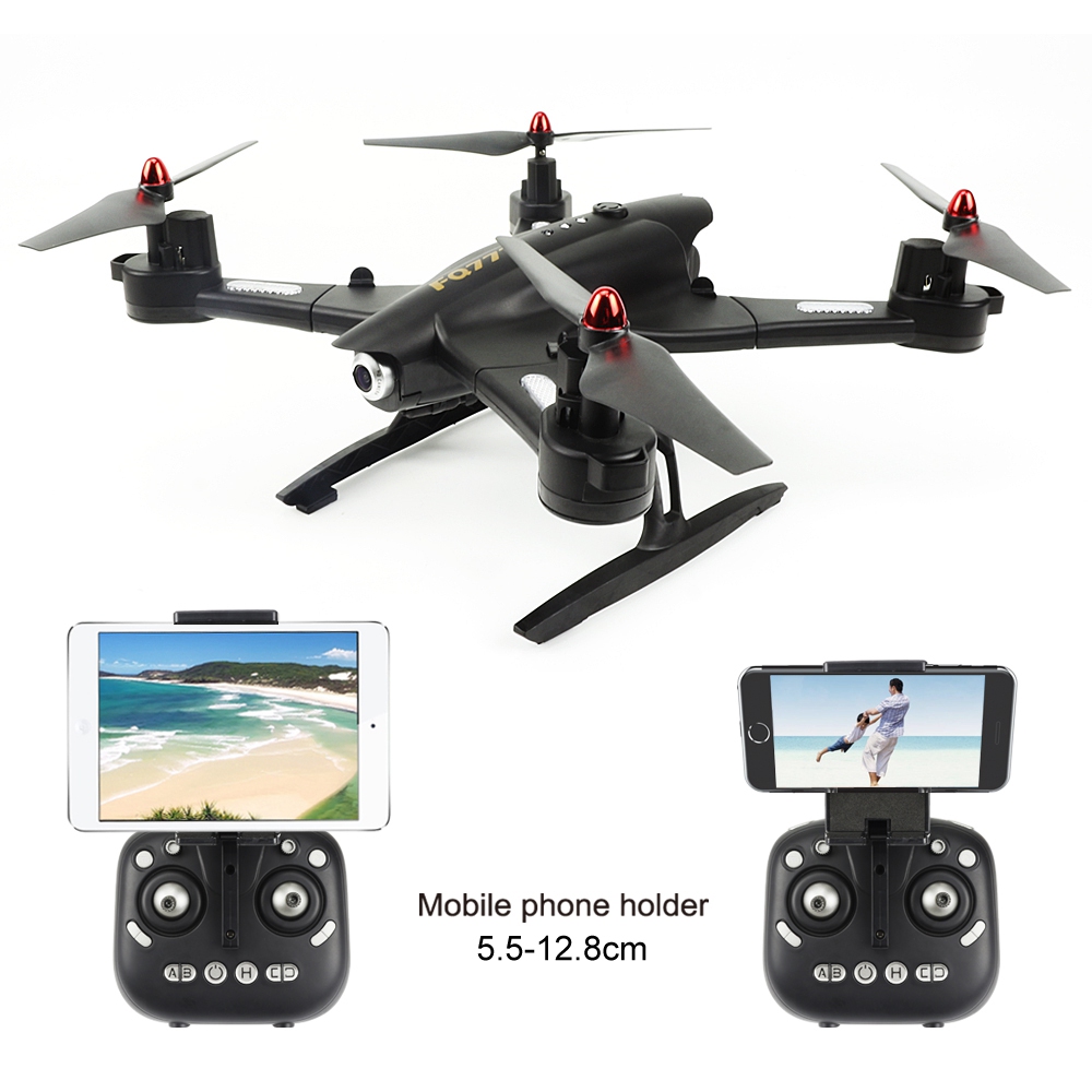 FQ777 FQ02W WIFI FPV Foldable Arm RC Quadcopter with HD Camera Altitude Hold Mode RTF - Black