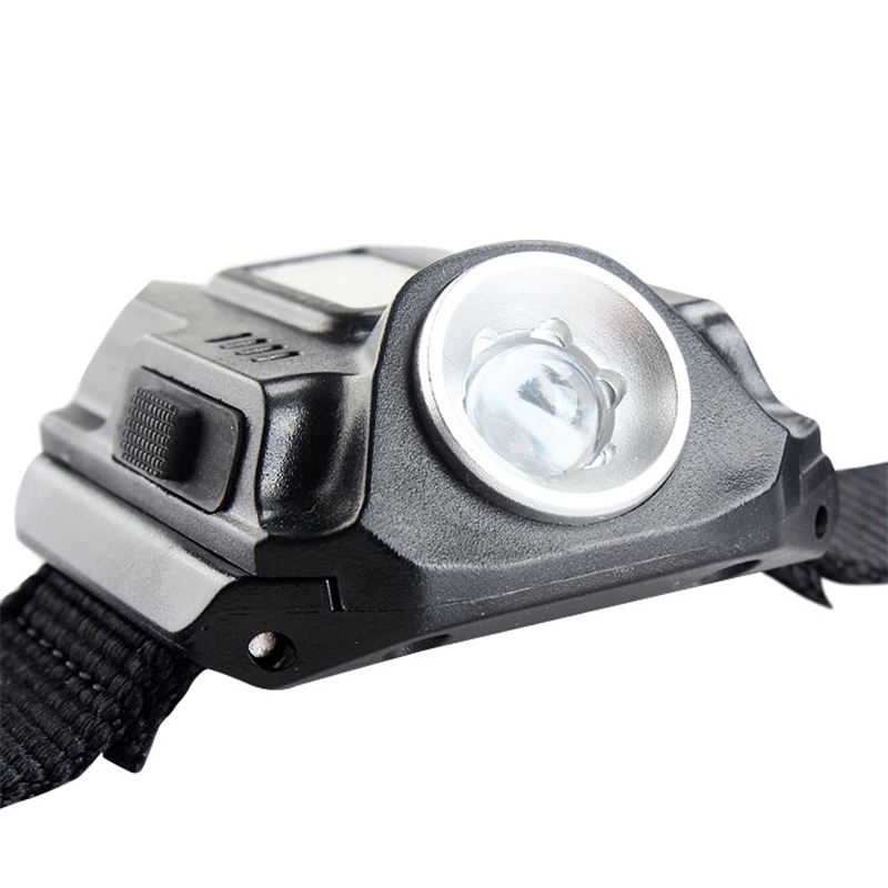 Rechargeable LED Flashlight Watch Outdoor Compass Best for Running Mountain Climbing Camping and More - Black