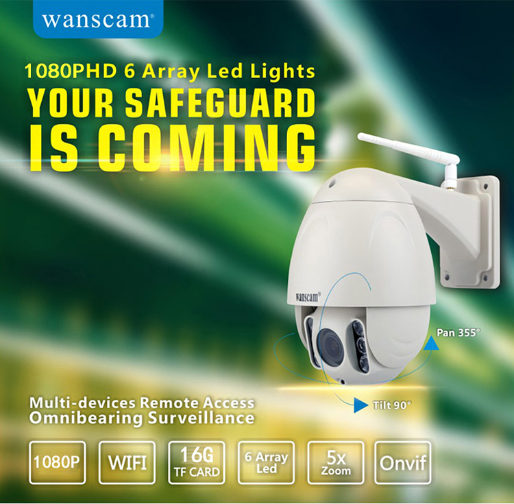 WANSCAM HW0045 WiFi IP Camera 2MP 1080P ONVIF Build-in IR-cut Motion Detection Night Vision Security Camera -White