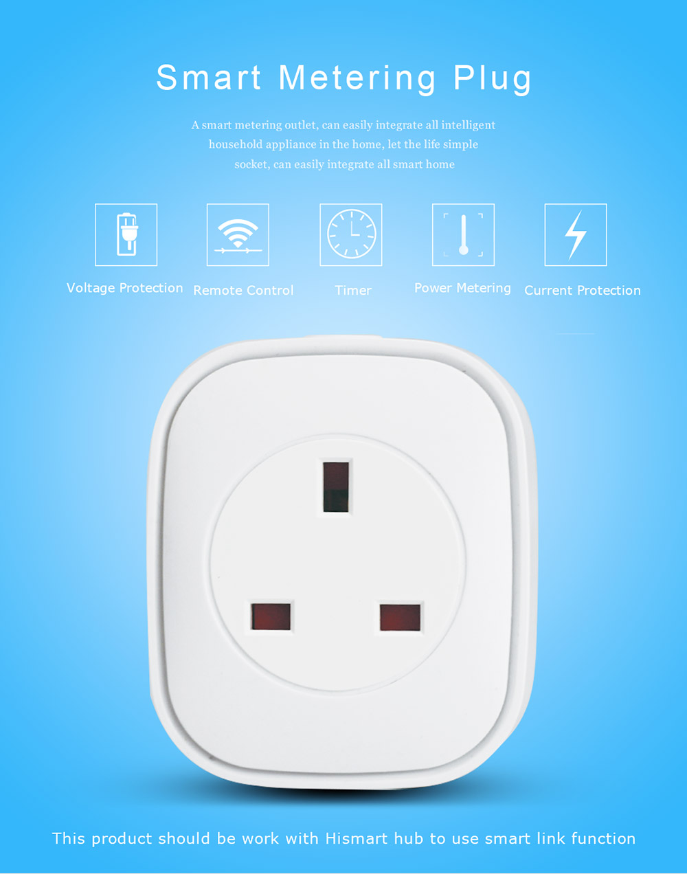 HEIMAN WS2SK-X Smart WiFi Plug Works with Amazon Alexa 110V-AC120V 16A APP Remote Control Timing Socket -White/UK Plug