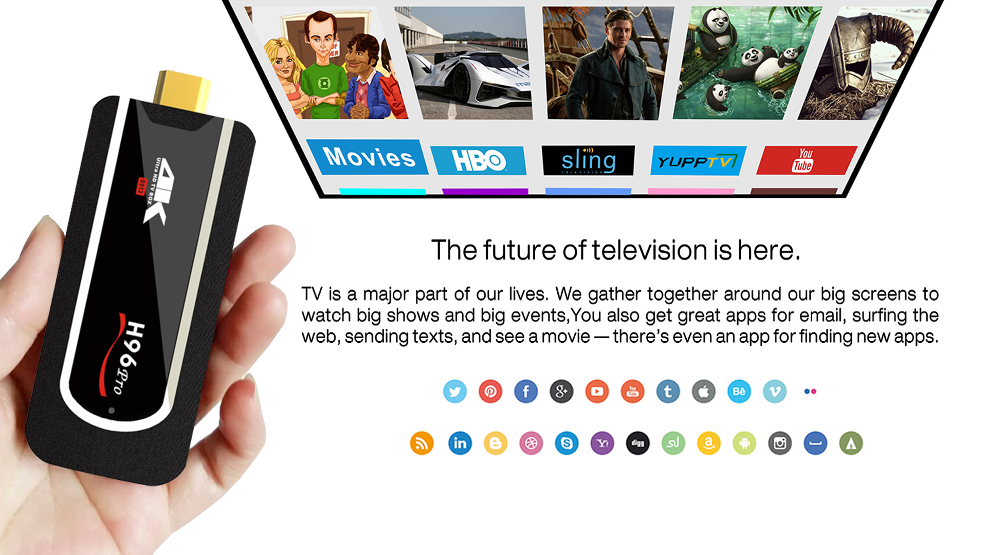 H96 Pro KODI 17.3 4K TV Dongle Android 7.1.1 Amlogic S912 2GB/8GB WIFI Bluetooth 4.1 HEVC H.265 Decoding VP9 HDR