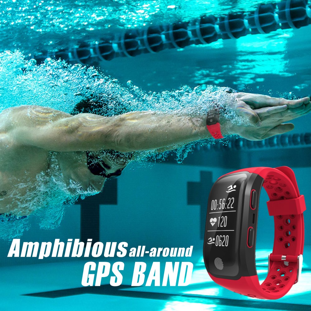 Makibes G03 Smart Wristband IP68 Water Resistant Sport Tracker GPS Heart Rate Monitor Activity Tracker Fitness Bracelet Compatible with iOS Android - Yellow