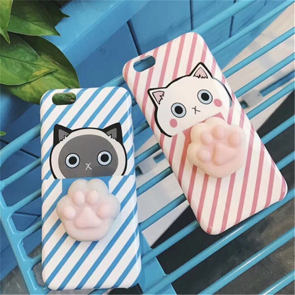 3D Blue Cat Claw Silicone Case TPU Case For iPhone 6 Plus / 6S Plus