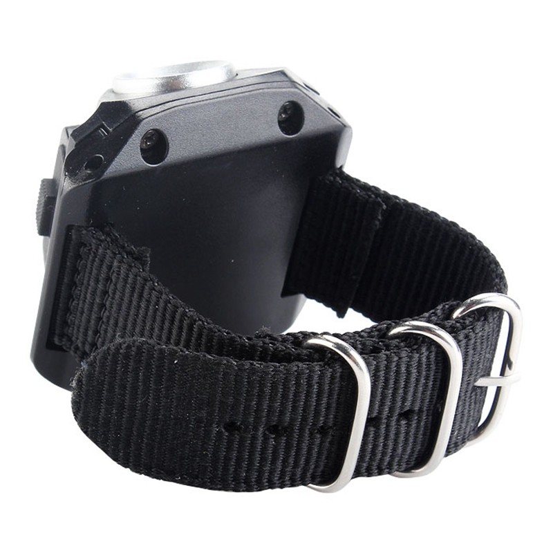 Rechargeable LED Flashlight Watch Outdoor Compass Best for Running Mountain Climbing Camping and More - Black