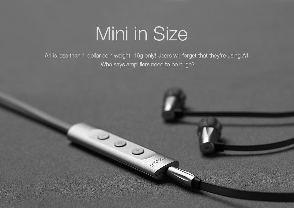 GGMM A1 Headphone Amplifier 192KHz/24bit Full Aluminum for Android - Dark Gray