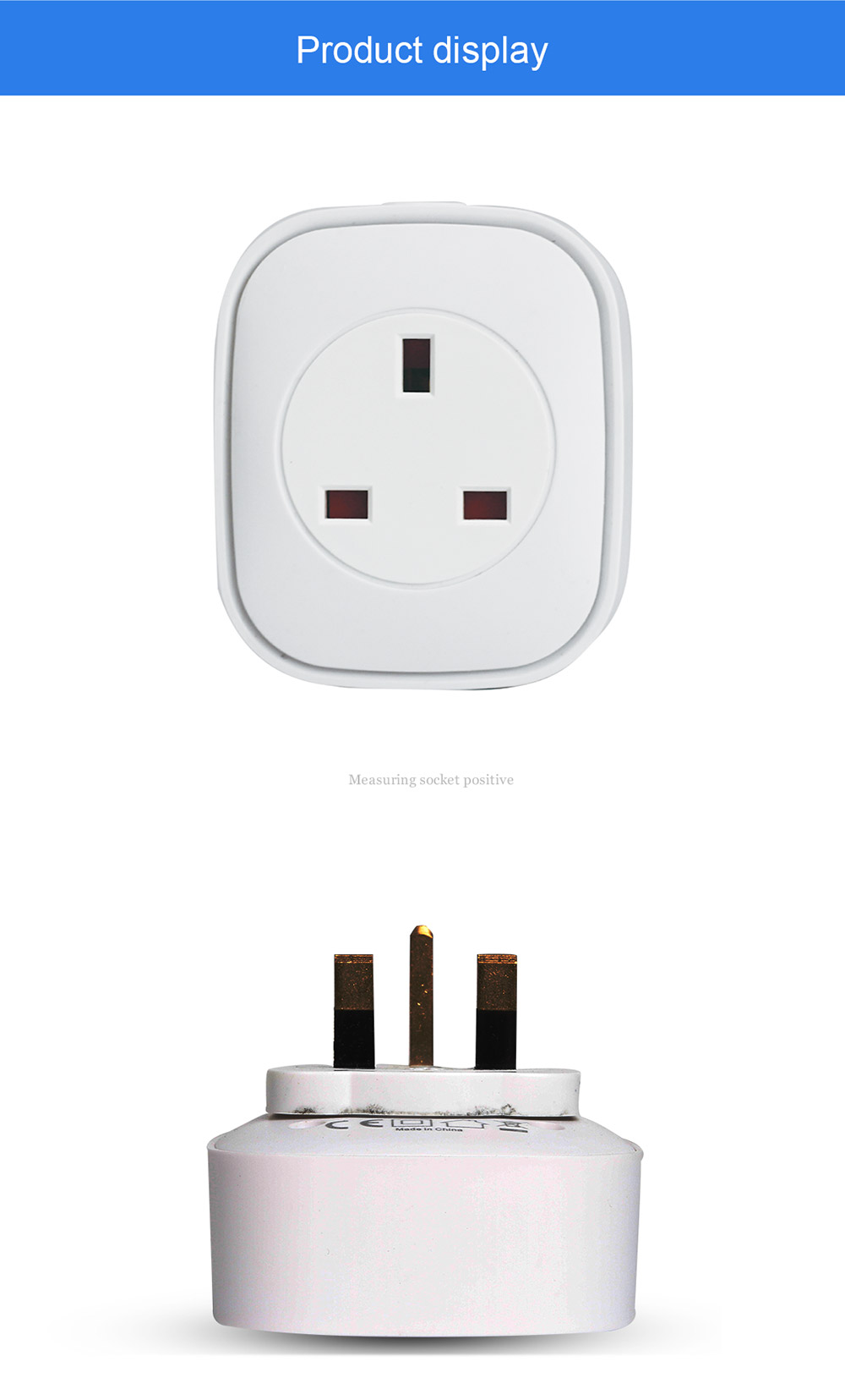 HEIMAN WS2SK-X Smart WiFi Plug Works with Amazon Alexa 110V-AC120V 16A APP Remote Control Timing Socket -White/UK Plug