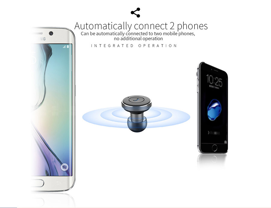 Oveve Q21 Wireless Bluetooth Earphone Automatic Charging Connect Two Devices Noise Reduction - Black