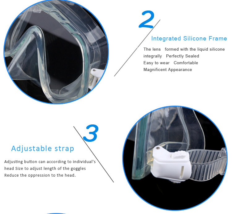 Whale MK1002 Diving Mask Snorkel Mask with Tempered Glass Lenses Scuba Dive Goggles Safety Diving Equipment - White