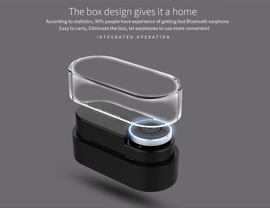 Oveve Q21 Wireless Bluetooth Earphone Automatic Charging Connect Two Devices Noise Reduction - Black