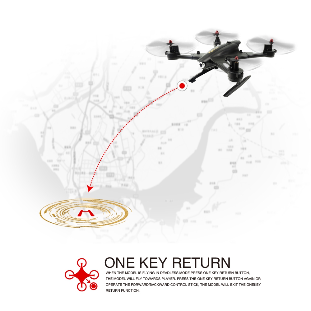FQ777 FQ02W WIFI FPV Foldable Arm RC Quadcopter with HD Camera Altitude Hold Mode RTF - Black
