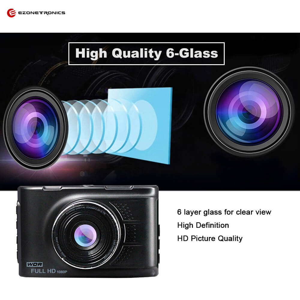 RM-AKL168 1080P 3.0" Car DVR with 120 Degree Wide Angle Dashboard Camera Recorder Night Vision G-Sensor - Black