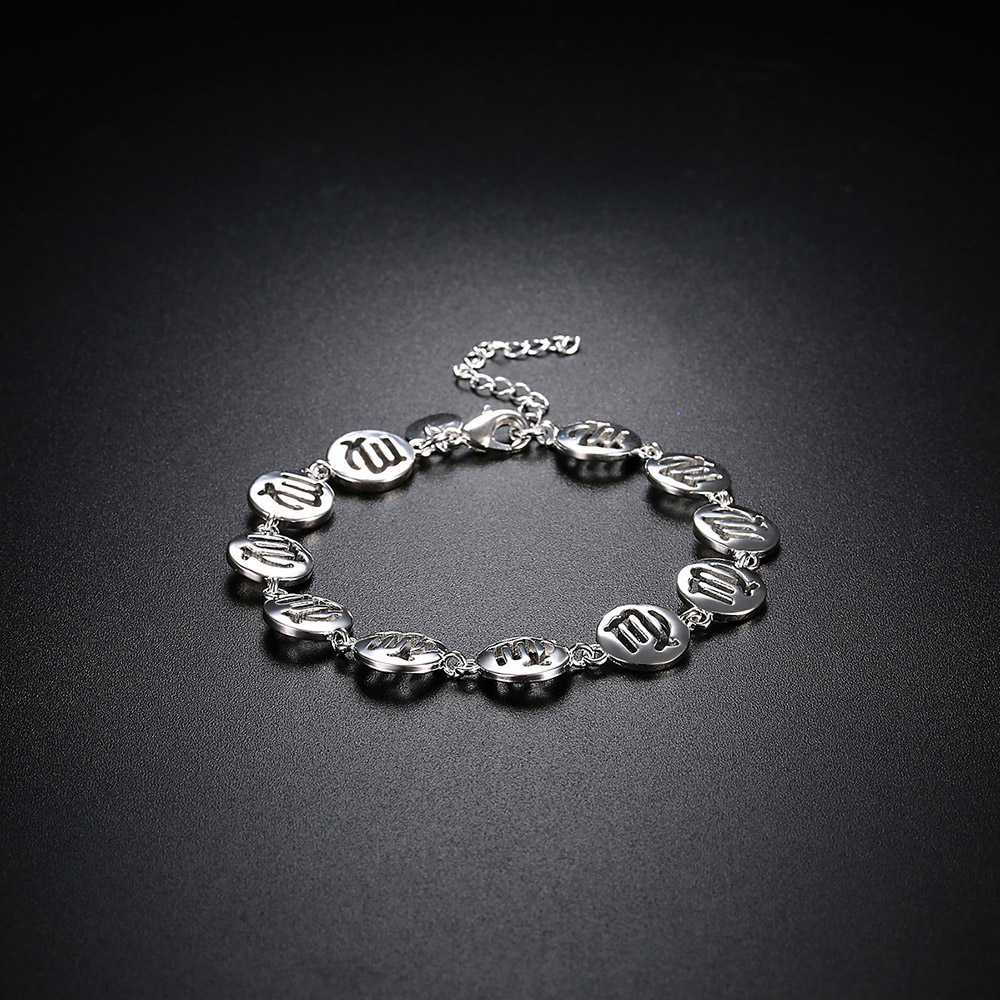 LKNSPCH581 Zodiac Sign Constellation Horoscope Astrology Charm Silver Plated Bracelet Virgo