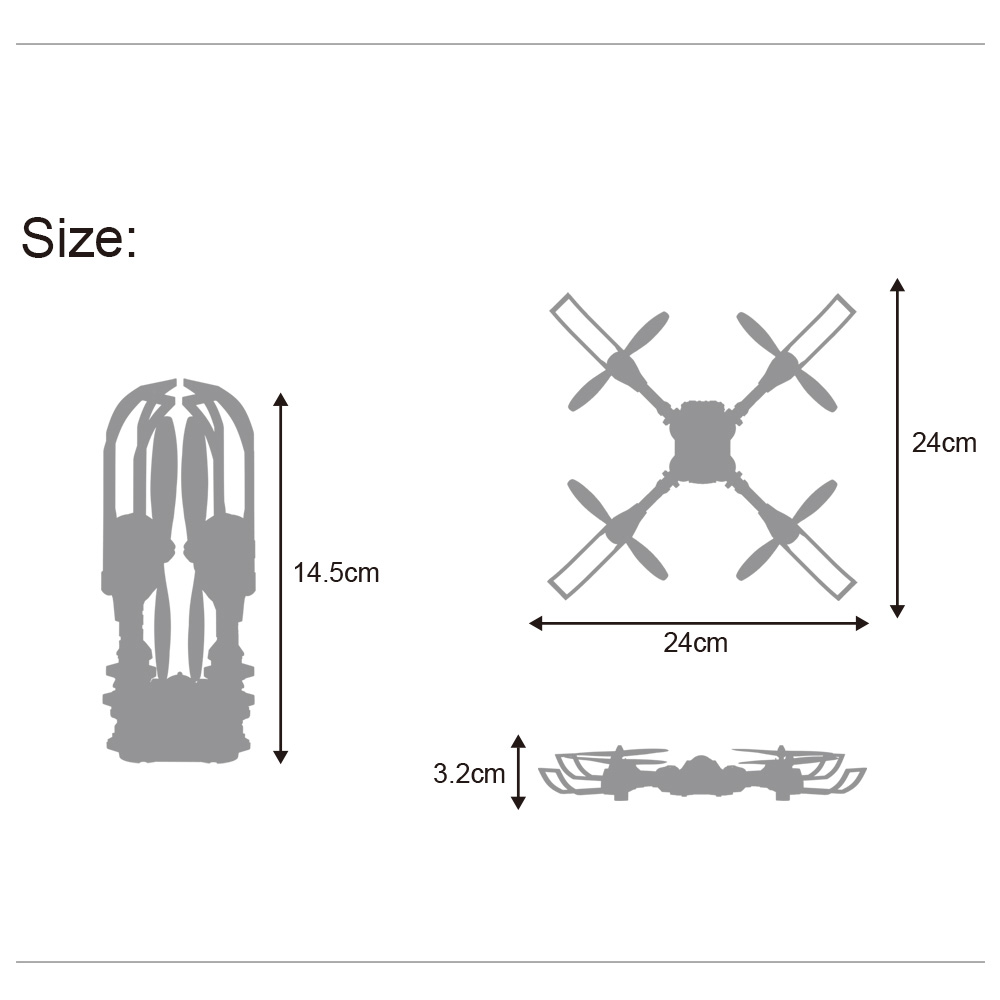 I Drone I5HW WIFI FPV Selfie Drone with HD Camera Foldable Arms Altitude Hold Mode RC Quadcopter RTF - Gray
