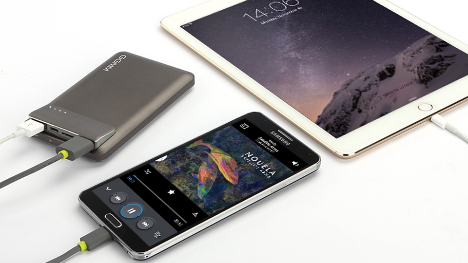 GGMM Streamliner Power Bank PR-6010 6010mAh 2 USB Port with Micro SD Card Reader Function - Silver