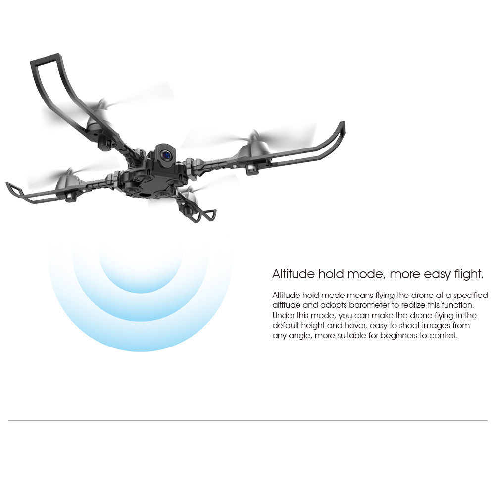 I Drone I5HW WIFI FPV Selfie Drone with HD Camera Foldable Arms Altitude Hold Mode RC Quadcopter RTF - Gray