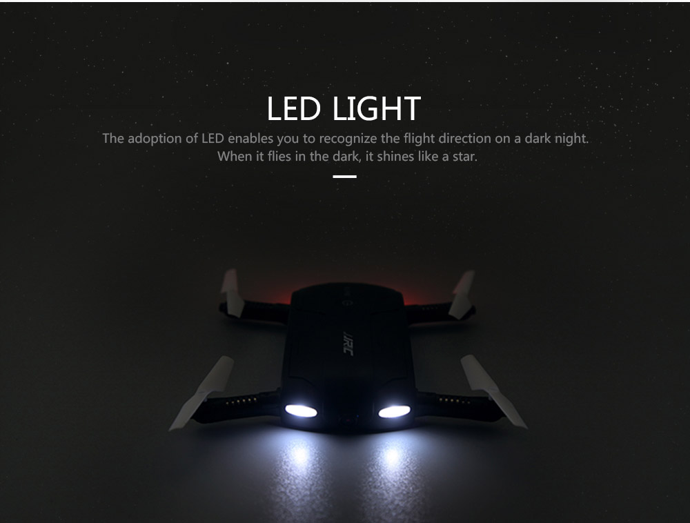 JJRC H37 Elfie Foldable Pocket Selfie Drone WIFI FPV Altitude Hold Mode RC Quadcopter - Black