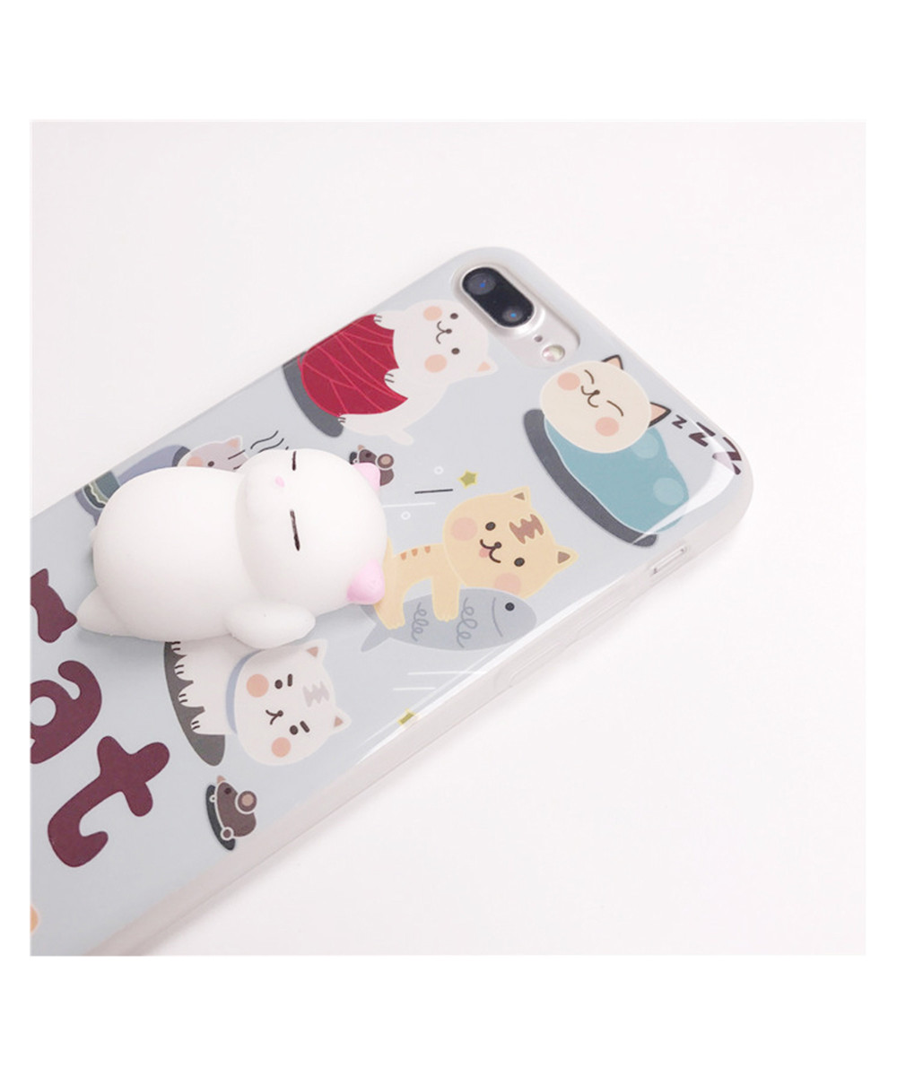 3D Lazy Cat Silicone Case TPU Case For iPhone 7