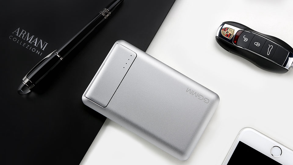 GGMM Streamliner Power Bank PR-6010 6010mAh 2 USB Port with Micro SD Card Reader Function - Silver