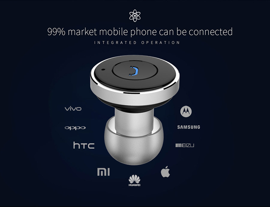 Oveve Q21 Wireless Bluetooth Earphone Automatic Charging Connect Two Devices Noise Reduction - Black