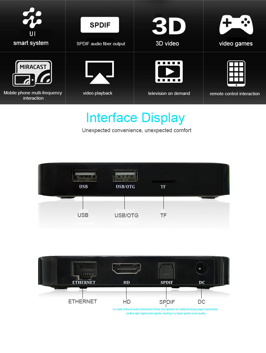 Z69 4K UHD Smart TV BOX KODI Android 6.0 Marshmallow Amlogic S905X 3GB/32GB 802.11b/g/n LAN Bluetooth