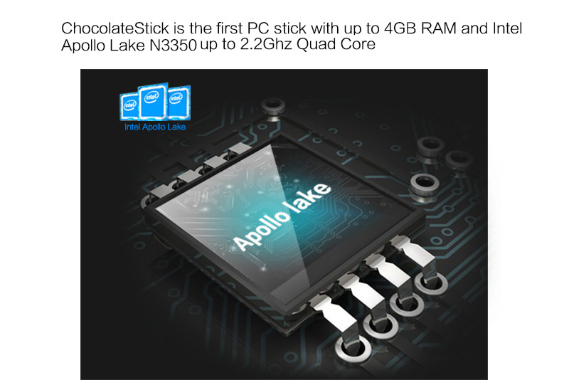 EC DREAM A9 Chocolate TV Stick Intel Celeron N3450 2GB/32GB 802.11 a/b/g/n/ac 1x1mimo Bluetooth 4.0 USB 3.0