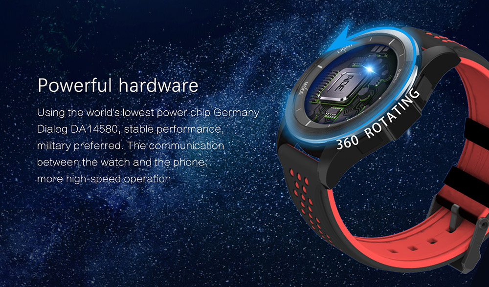 NO.1 F3 Smart Watch Air Pressure UV Radiation Bluetooth 4.0 Sport Fitness Tracker Remote Camera Control Compatible with Android iOS - Blue & White