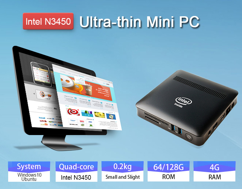 EC DREAM A7 Mini Windiows PC Apollo Lake N3450 4GB/64GB ac WIFI USB 3.0 4G