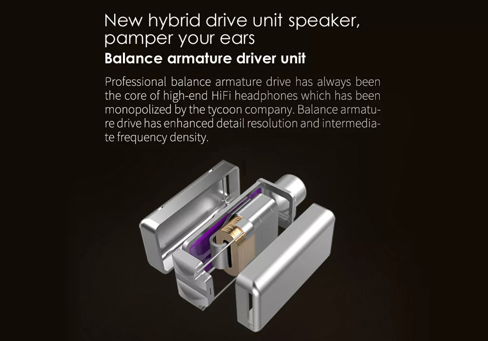 KZ KZ-ES3 In-ear Headphones with Mic Detachable HiFi Earphones - Black