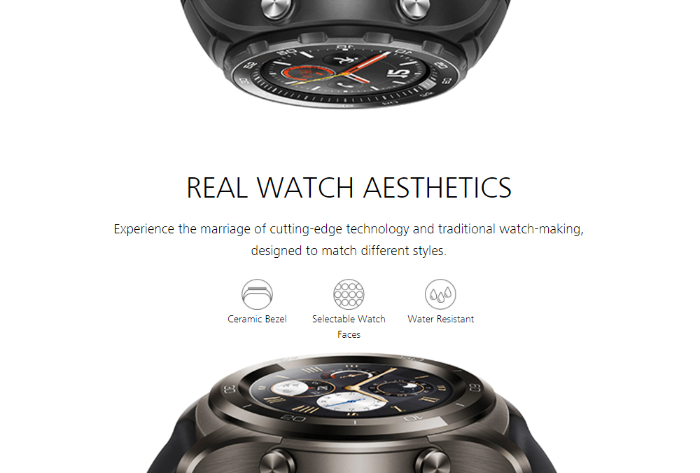 Huawei Watch 2 Smartwatch 1.2" Android Wear 2.0 Qualcomm Snapdragon Bluetooth 4.1 1.1GHz 768MB RAM 4GB ROM WIFI GPS - Black