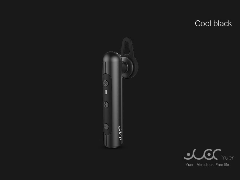 YUER T1 Single Wireless Bluetooth Earphone Noise Reduction Stereo Music Headset - Black