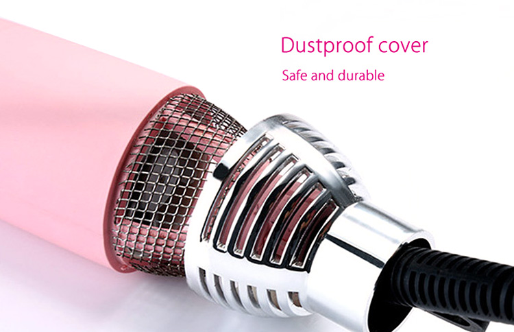 SHOWCHARM SC-813 Electric Comb Style Hair Dryer Automatic Hair Brush with Temperature LED Display -US Plug/Pink
