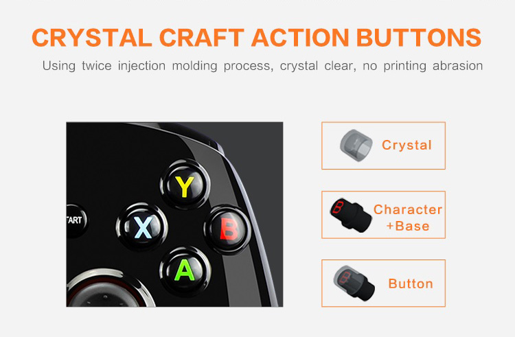 PXN-9608 2.4GHz Wireless Bluetooth Gamepad Vibration Handle Mouse Simulation for Android/PC - Black