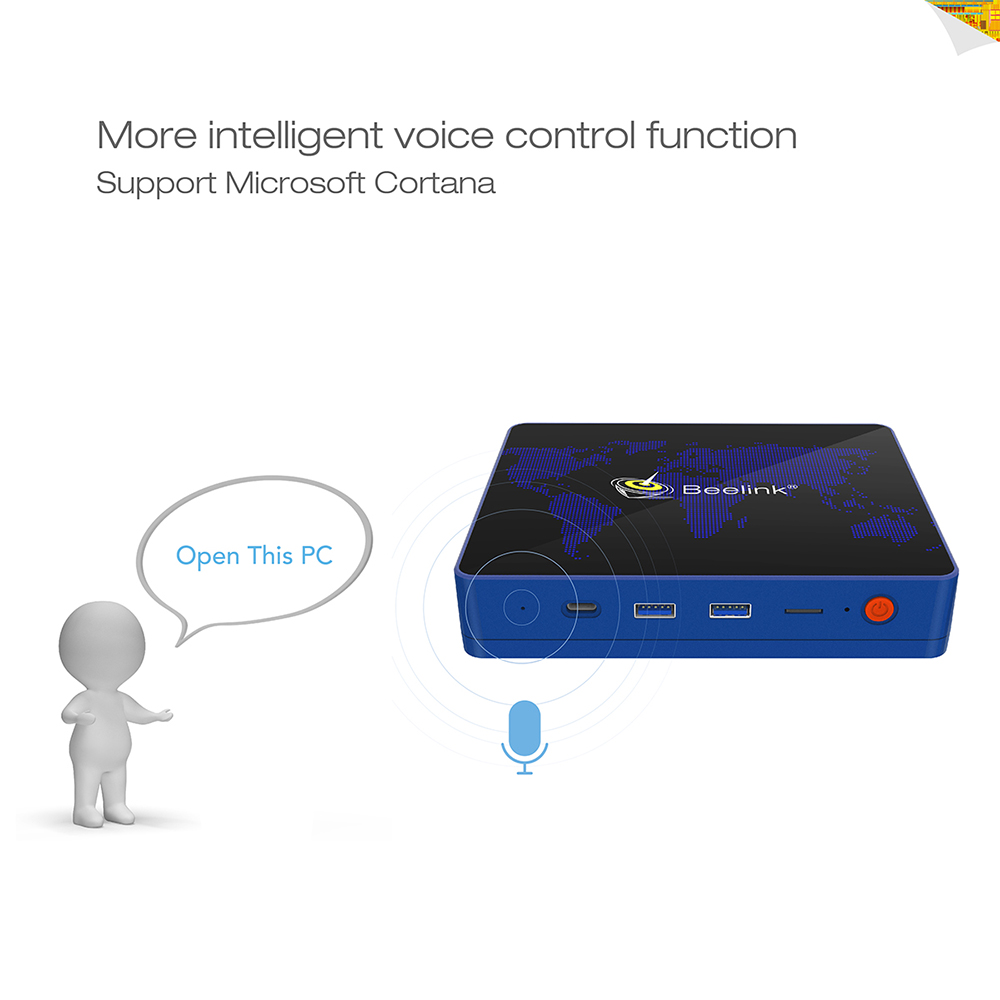 Beelink S1 Licensed Windows 10 64Bit MINI PC Intel Apollo Lake N3450 8GB/64GB 2.4G/5.8G WIFI Bluetooth Gigabit LAN HDMI - Blue