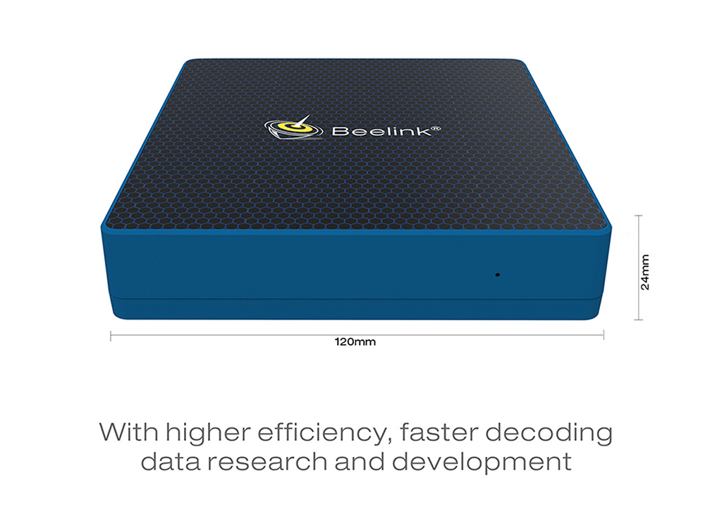 Beelink M1 Licensed Windows 10 64Bit MINI PC Intel Apollo Lake N3450 8GB/64GB 2.4G/5.8G WIFI Gigabit LAN VGA HDMI USB3.0 - Black + Blue