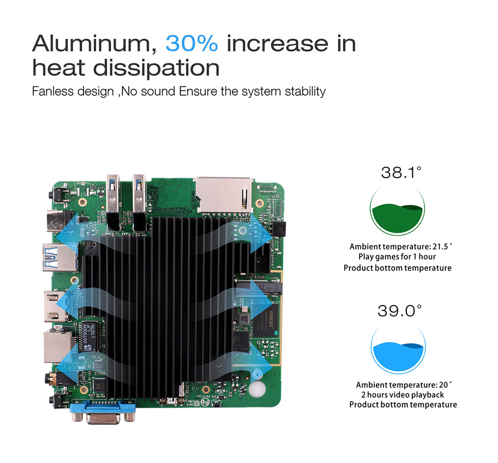 Beelink M1 Licensed Windows 10 64Bit MINI PC Intel Apollo Lake N3450 4GB/64GB 2.4G/5.8G WIFI Gigabit LAN VGA HDMI USB3.0 - Black