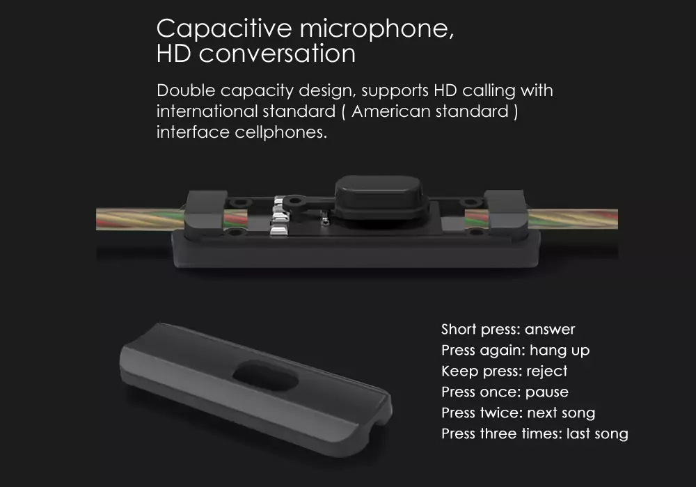 KZ KZ-ES3 In-ear Headphones with Mic Detachable HiFi Earphones - Black