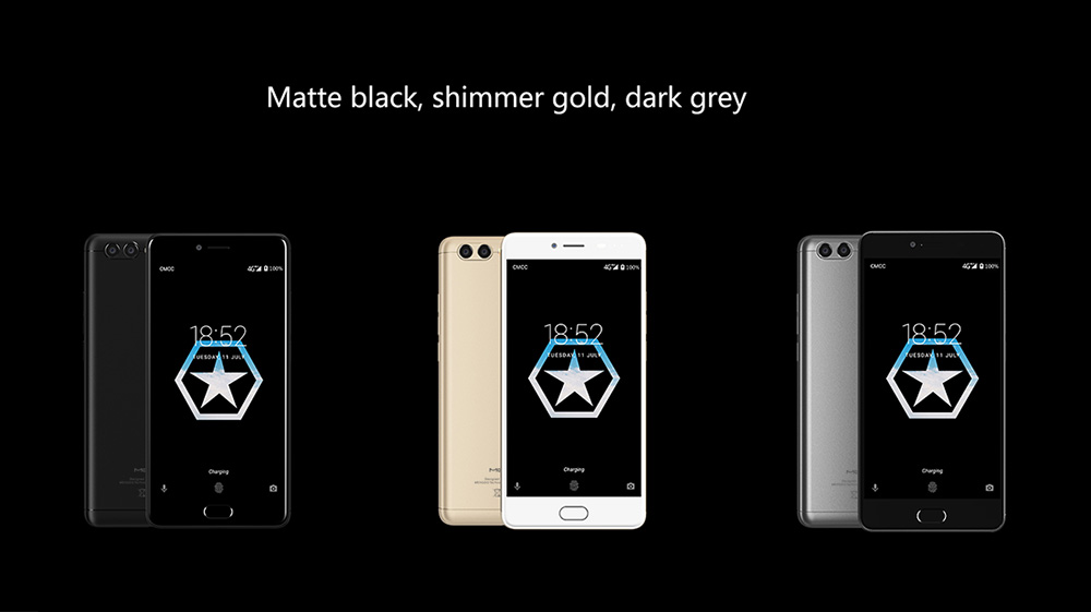 MEIIGOO M1 5.5 Inch 4G LTE Smartphone 13.0MP+8.0MP Dual Rear Cam FHD Screen 6GB RAM 64GB ROM Helio P20 MTK6757 Android 7.0 OTG Type-C 4000mAh - Black